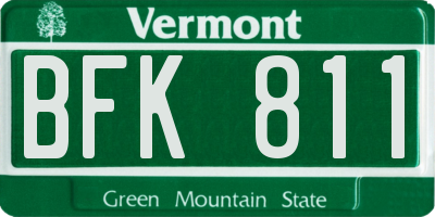 VT license plate BFK811