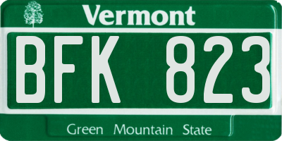 VT license plate BFK823