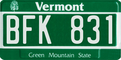 VT license plate BFK831