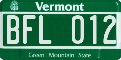 VT license plate BFL012