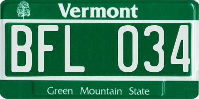 VT license plate BFL034