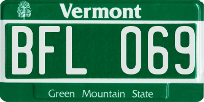 VT license plate BFL069