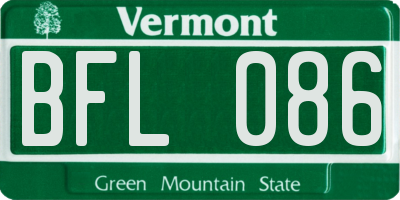 VT license plate BFL086