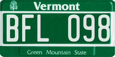 VT license plate BFL098