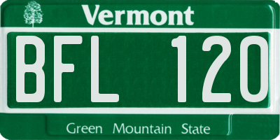 VT license plate BFL120