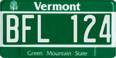 VT license plate BFL124