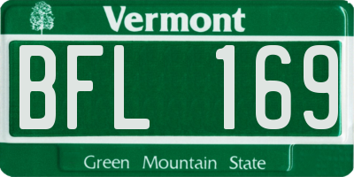 VT license plate BFL169