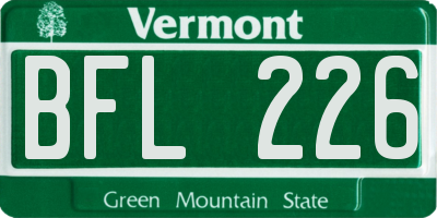 VT license plate BFL226
