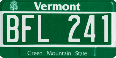 VT license plate BFL241