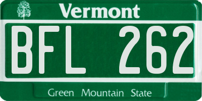 VT license plate BFL262