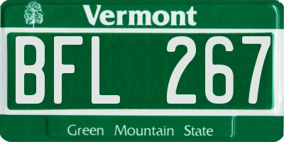 VT license plate BFL267