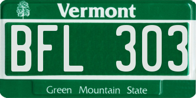 VT license plate BFL303