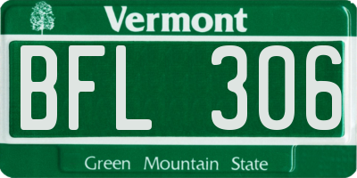 VT license plate BFL306
