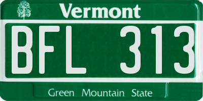 VT license plate BFL313