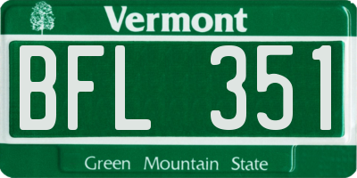 VT license plate BFL351