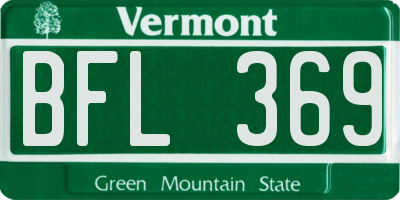 VT license plate BFL369