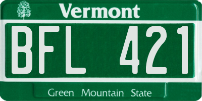 VT license plate BFL421