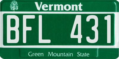 VT license plate BFL431