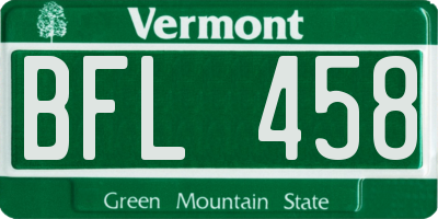 VT license plate BFL458