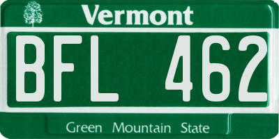 VT license plate BFL462
