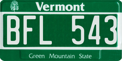 VT license plate BFL543