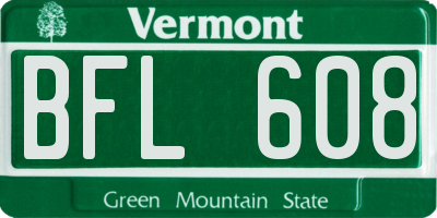 VT license plate BFL608