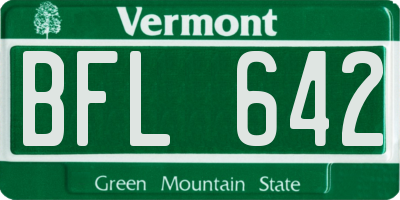 VT license plate BFL642