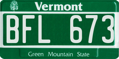 VT license plate BFL673