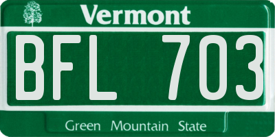 VT license plate BFL703