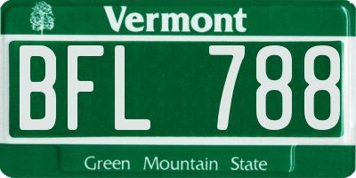 VT license plate BFL788