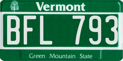 VT license plate BFL793