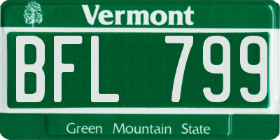 VT license plate BFL799