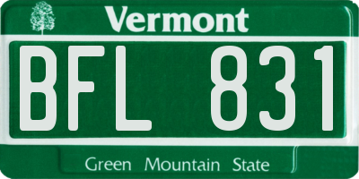 VT license plate BFL831