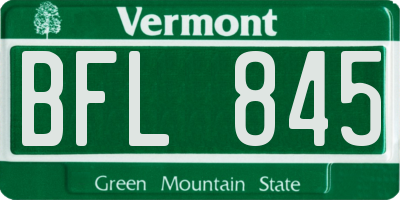 VT license plate BFL845