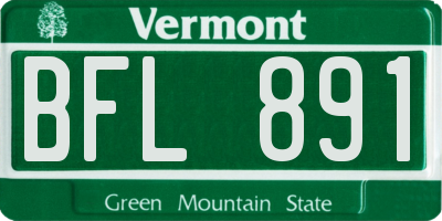 VT license plate BFL891
