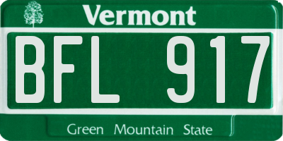 VT license plate BFL917