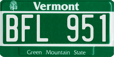 VT license plate BFL951