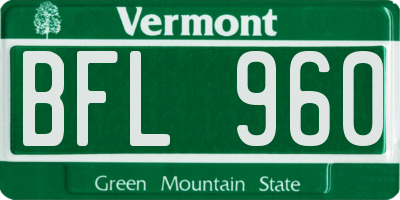 VT license plate BFL960
