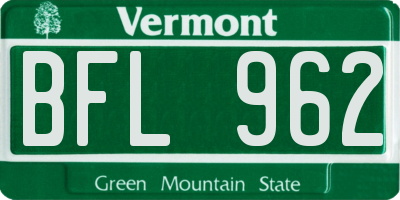 VT license plate BFL962