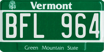 VT license plate BFL964