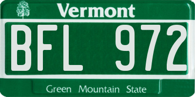VT license plate BFL972