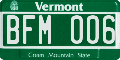 VT license plate BFM006