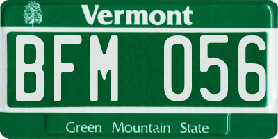 VT license plate BFM056