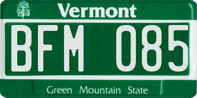 VT license plate BFM085