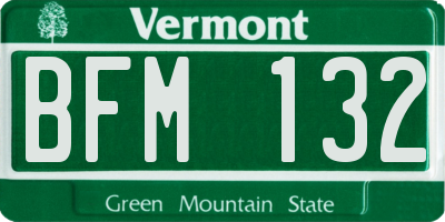 VT license plate BFM132