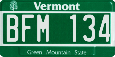 VT license plate BFM134