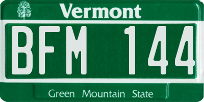 VT license plate BFM144