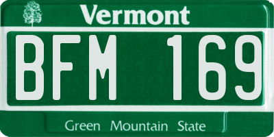 VT license plate BFM169