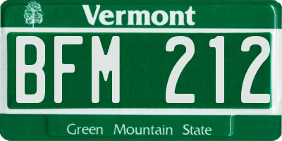 VT license plate BFM212