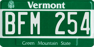 VT license plate BFM254